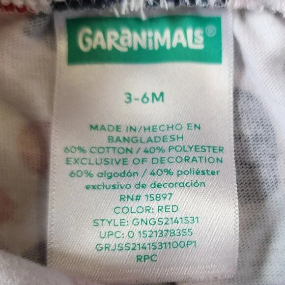 Garanimals Baby Girls' Multi Hearts Print Knit Shorts Size 3-6 Months - Picture 4 of 4